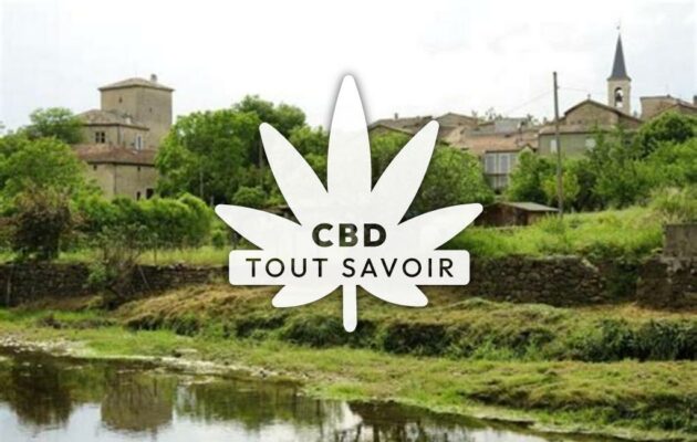 Village à Uzer avec feuille Cannabis CBD