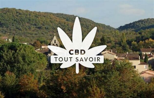 Village à Pradons avec feuille Cannabis CBD