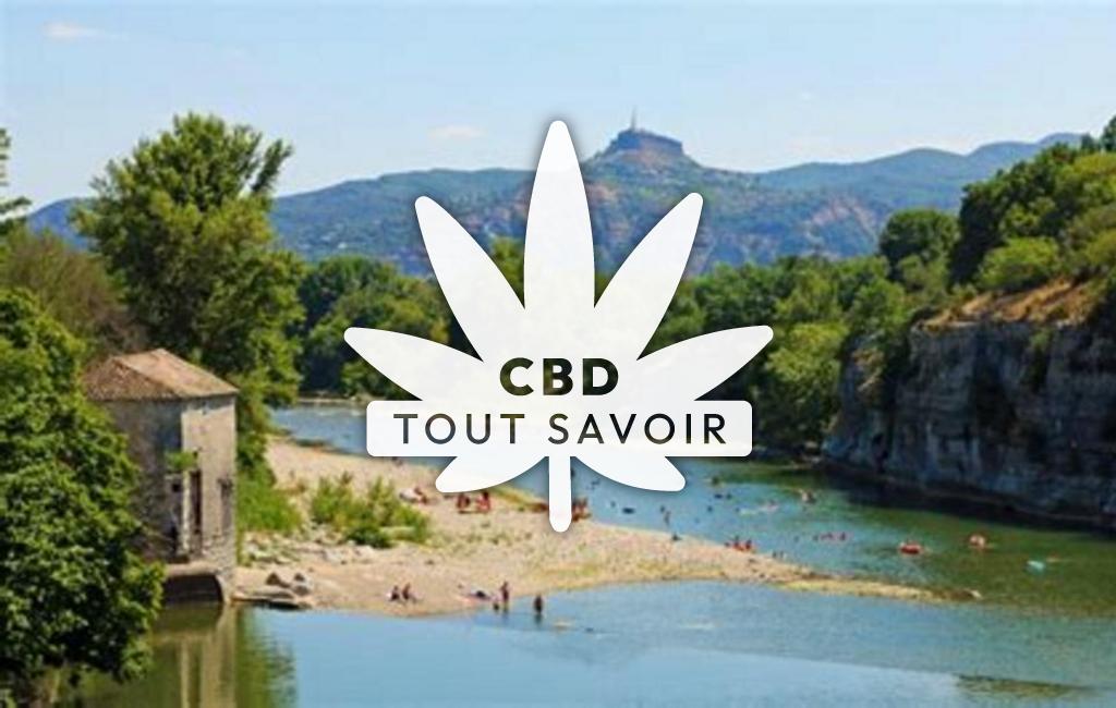 Village à Ruoms avec feuille Cannabis CBD