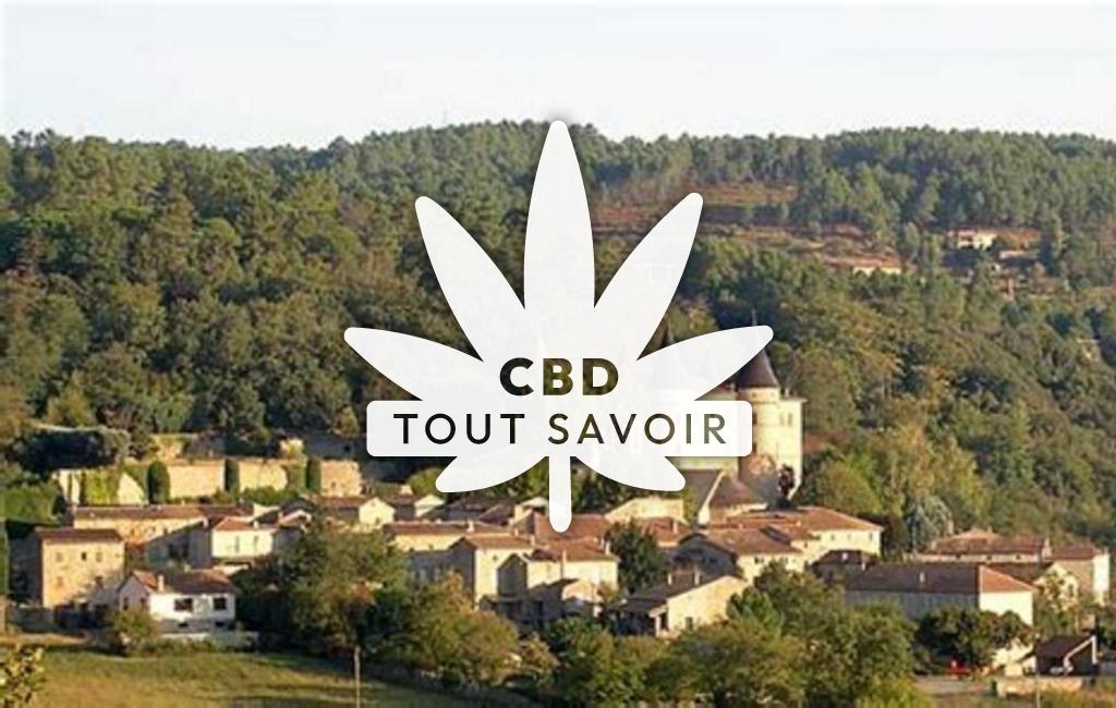 Village à Chambonas avec feuille Cannabis CBD