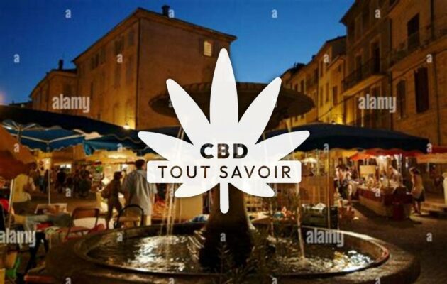 Village à Les-Vans avec feuille Cannabis CBD