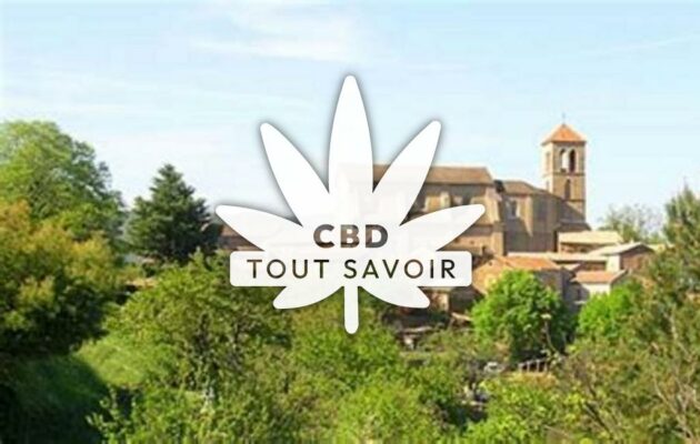 Village à Malbosc avec feuille Cannabis CBD