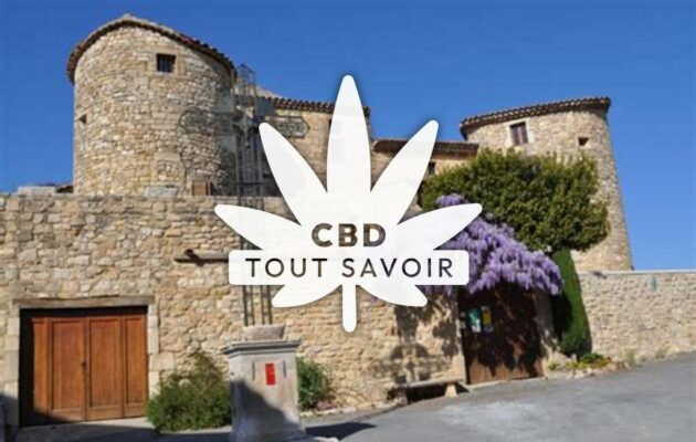 Village à Bessas avec feuille Cannabis CBD