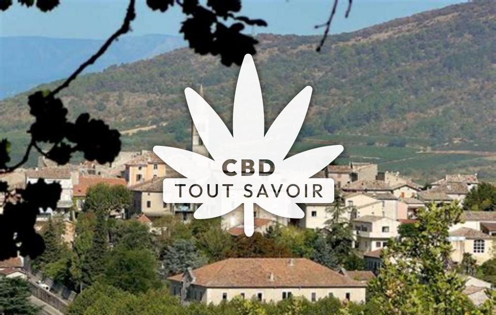 Village à Vallon-Pont-D'Arc avec feuille Cannabis CBD