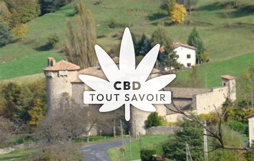 Village à Accons avec feuille Cannabis CBD