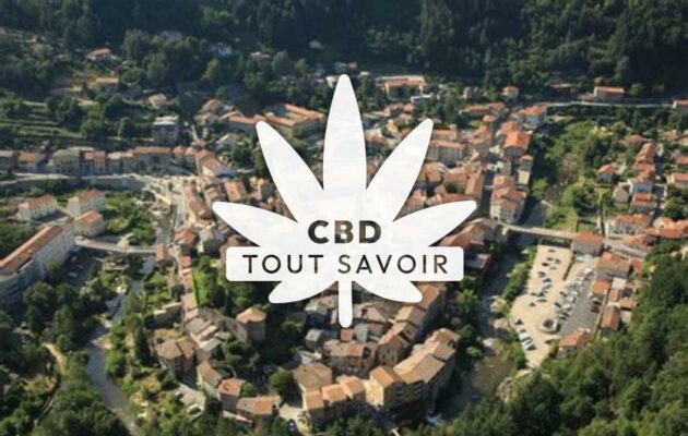 Village à Le-Cheylard avec feuille Cannabis CBD