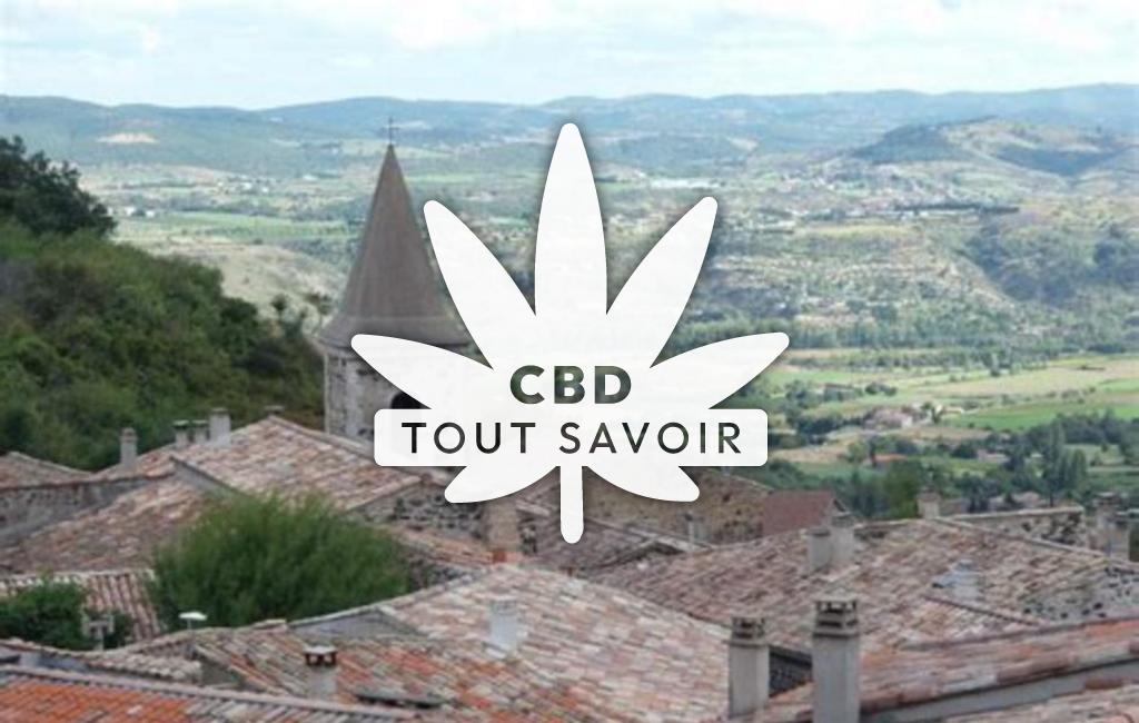 Village à Mirabel avec feuille Cannabis CBD