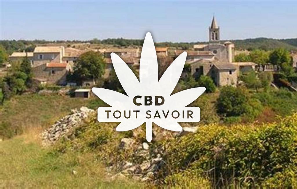 Village à Saint-Andeol-de-Berg avec feuille Cannabis CBD