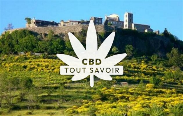 Village à Saint-Laurent-sous-Coiron avec feuille Cannabis CBD