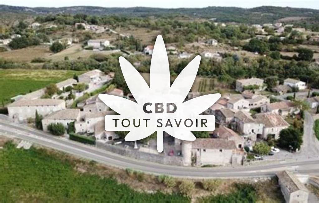 Village à Saint-Maurice-D'Ibie avec feuille Cannabis CBD