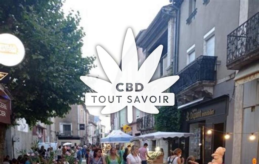 Village à Villeneuve-de-Berg avec feuille Cannabis CBD