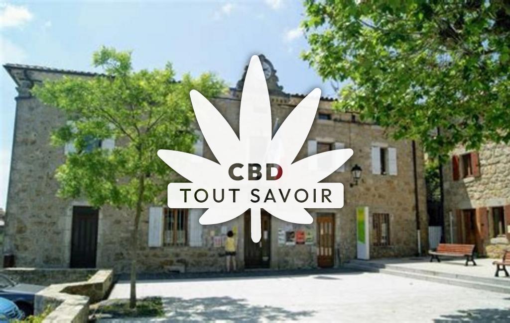 Village à Gluiras avec feuille Cannabis CBD