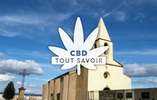 Village à Saint-Etienne-de-Serre avec feuille Cannabis CBD