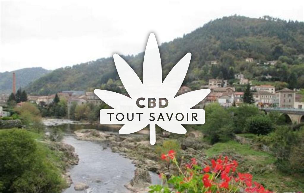 Village à Saint-Sauveur-de-Montagut avec feuille Cannabis CBD