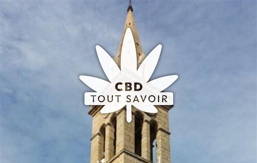 Village à Fons avec feuille Cannabis CBD