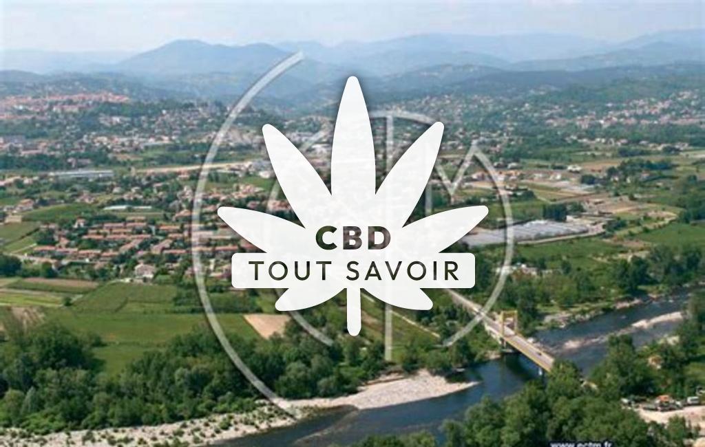 Village à Saint-Didier-sous-Aubenas avec feuille Cannabis CBD