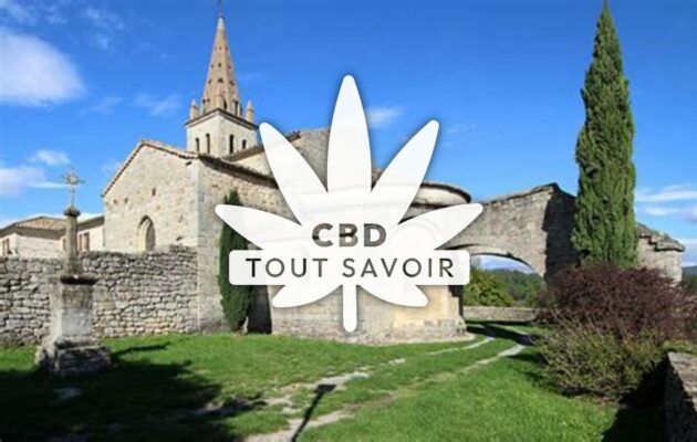 Village à Saint-Julien-du-Serre avec feuille Cannabis CBD