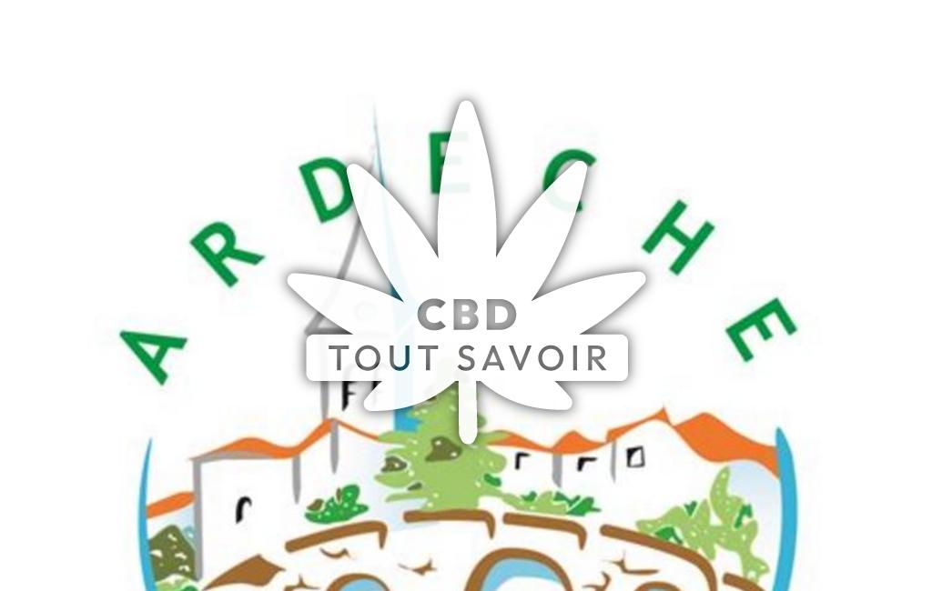 Village à Saint-Privat avec feuille Cannabis CBD