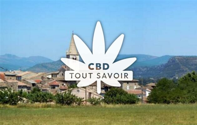 Village à Saint-Sernin avec feuille Cannabis CBD