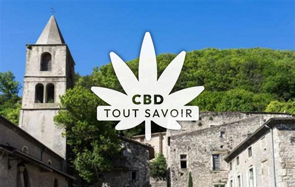 Village à Baix avec feuille Cannabis CBD