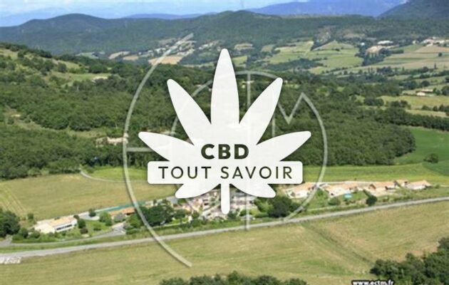 Village à Saint-Bauzile avec feuille Cannabis CBD