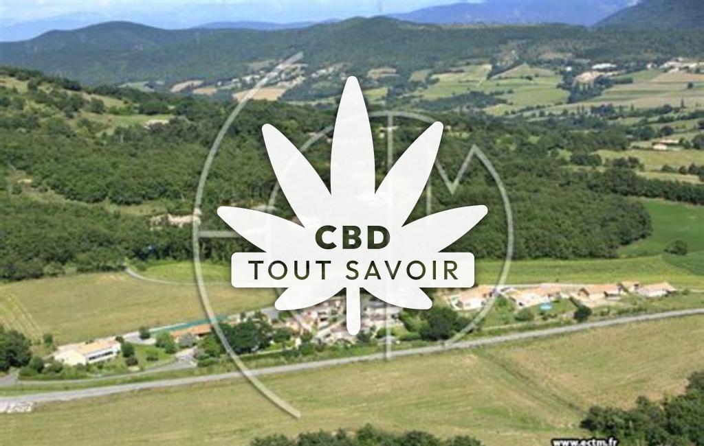 Village à Saint-Bauzile avec feuille Cannabis CBD