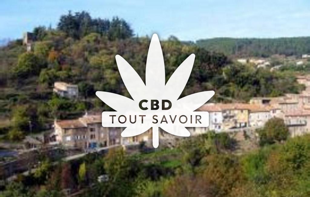 Village à Saint-Symphorien-sous-Chomerac avec feuille Cannabis CBD