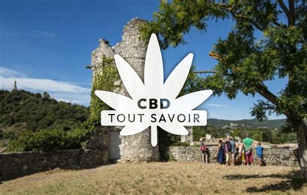 Village à Viviers avec feuille Cannabis CBD