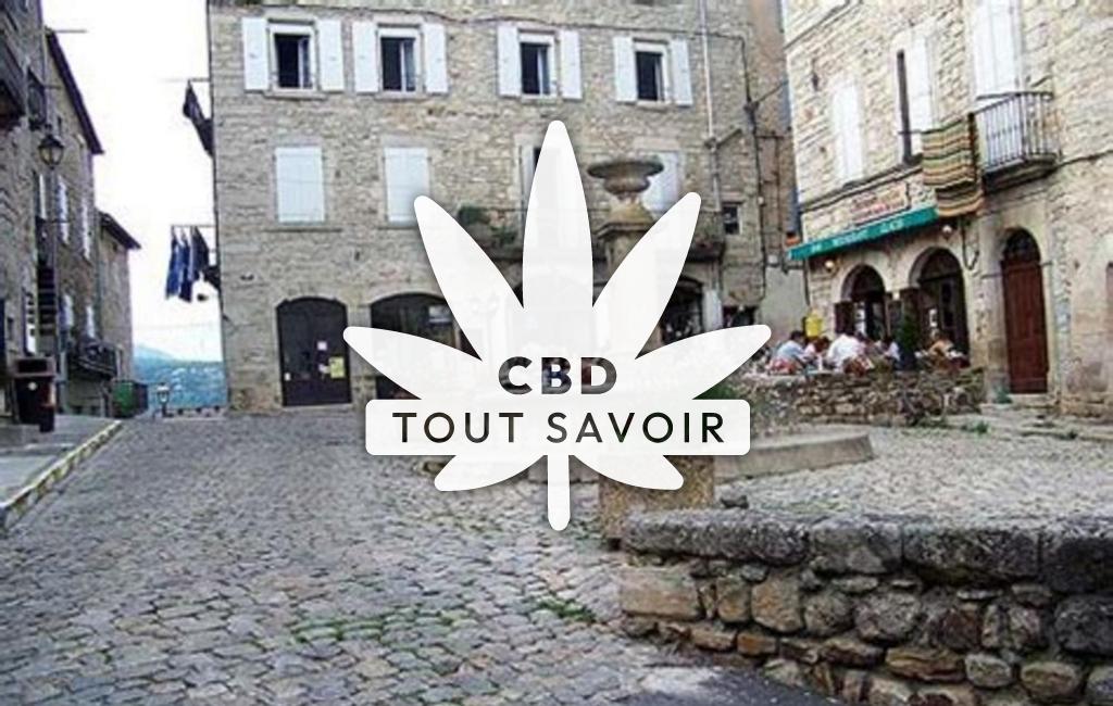 Village à Lablachere avec feuille Cannabis CBD