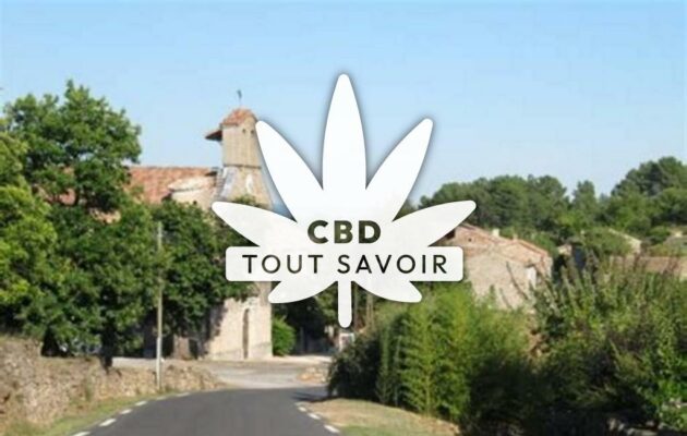 Village à Planzolles avec feuille Cannabis CBD