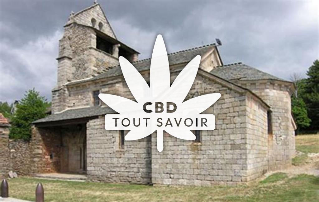 Village à Saint-Andre-Lachamp avec feuille Cannabis CBD