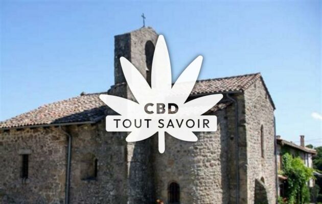 Village à Saint-Apollinaire-de-Rias avec feuille Cannabis CBD