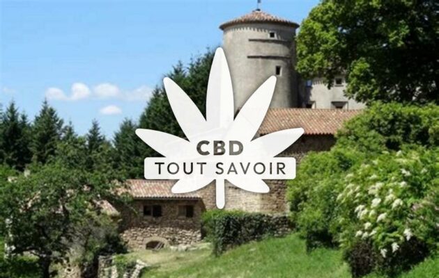 Village à Silhac avec feuille Cannabis CBD