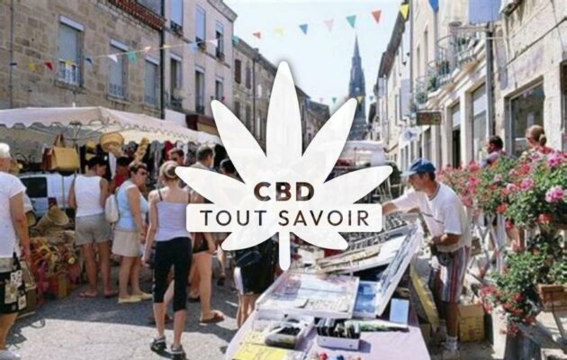 Village à Vernoux-en-Vivarais avec feuille Cannabis CBD