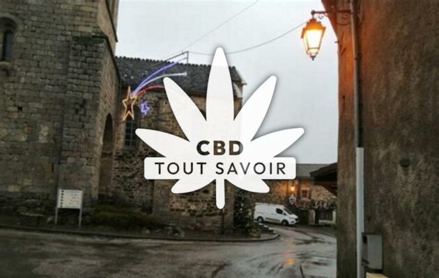 Village à Sablieres avec feuille Cannabis CBD