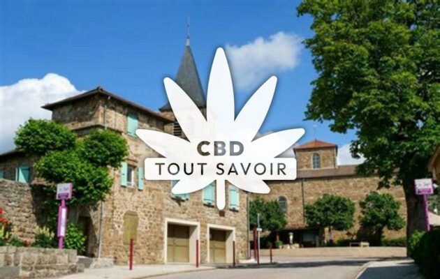 Village à Empurany avec feuille Cannabis CBD