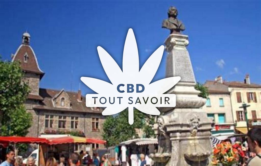 Village à Lamastre avec feuille Cannabis CBD