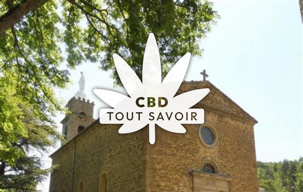 Village à Saint-Romain-D'Ay avec feuille Cannabis CBD