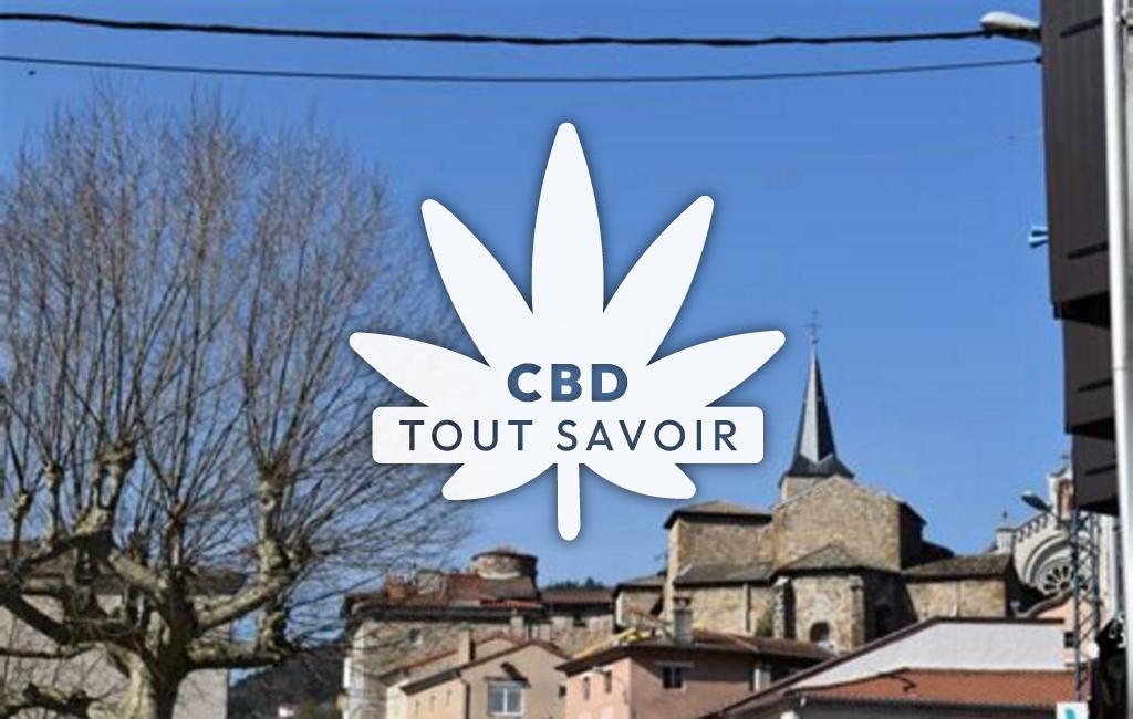 Village à Satillieu avec feuille Cannabis CBD