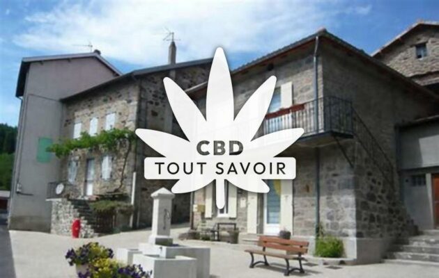 Village à Lachapelle-sous-Chaneac avec feuille Cannabis CBD