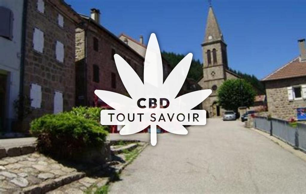 Village à Saint-Martial avec feuille Cannabis CBD