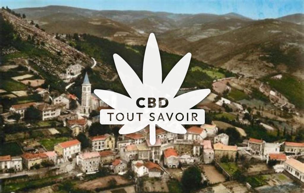 Village à Rochepaule avec feuille Cannabis CBD