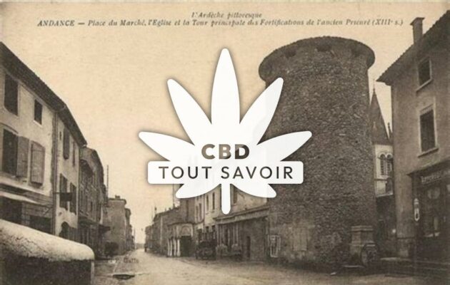 Village à Andance avec feuille Cannabis CBD