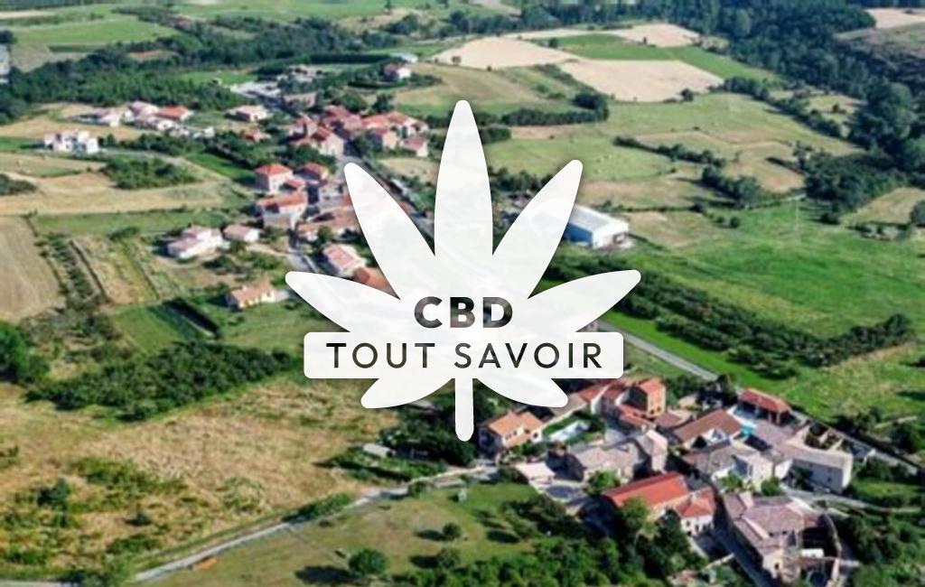 Village à Brossainc avec feuille Cannabis CBD