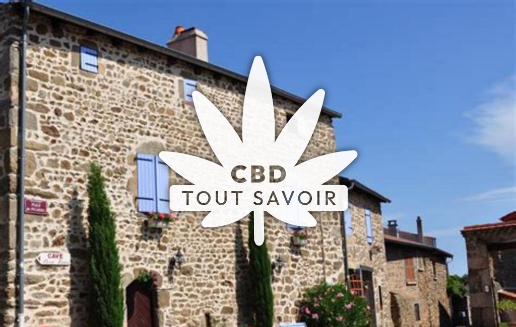 Village à Charnas avec feuille Cannabis CBD