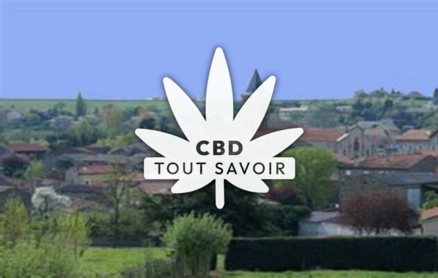 Village à Peaugres avec feuille Cannabis CBD