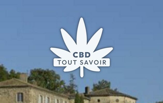 Village à Peyraud avec feuille Cannabis CBD