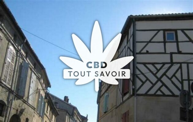 Village à Saint-Desirat avec feuille Cannabis CBD