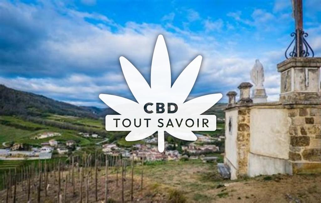 Village à Saint-Etienne-de-Valoux avec feuille Cannabis CBD