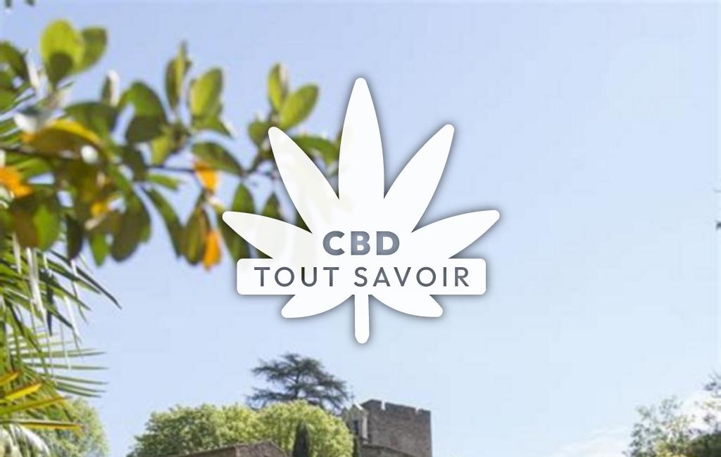 Village à Thorrenc avec feuille Cannabis CBD